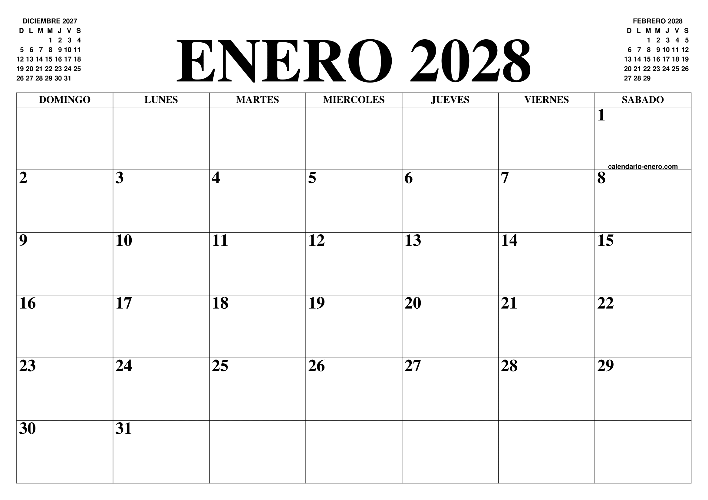 CALENDARIO ENERO 2028 EL CALENDARIO ENERO PARA IMPRIMIR GRATIS MES CALENDARIO ENERO 2028 EL CALENDARIO ENERO PARA IMPRIMIR GRATIS MES